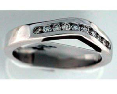 14k White Gold Diamond Wedding Band 0.30 Ctw