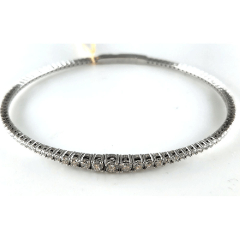 14K White Gold 7" Diamond Bangle Bracelet 2.12 Ctw