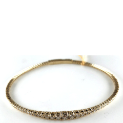 14K Yellow Gold 7" Diamond Bangle Bracelet 2.13 Ctw 