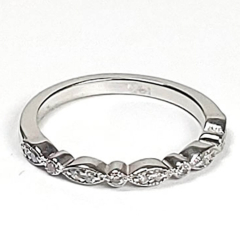 14k White Gold Diamond Milligree Wedding Band 0.36 Ctw 