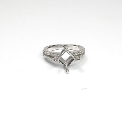 14k White Gold Semi Mount Splt Shank Diamond Engagement Ring 0.68 Ctw 
