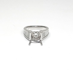14k White Gold Semi Mount Diamond Diamond Baguettes Engagement Ring 1.54 Ctw 