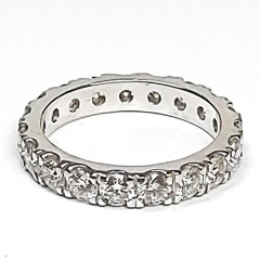14k White Gold Round Eternity Diamond Wedding Band 2.43 Ctw 