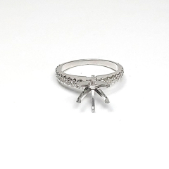 14k White Gold Semi Mount Prong Setting Diamond Engagement Ring 0.54 Ctw 