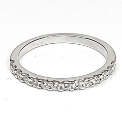 14k White Gold Diamond Wedding Band 0.42 Ctw 