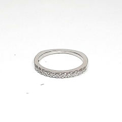 14k White Gold Round Cut Diamonds Prong Setting Wedding Band (2) 0.41 Ctw 