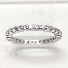 14K White Gold Diamond Wedding Eternity Band 1.92 Ctw 