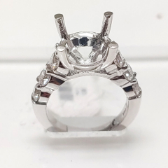 14k White Gold Semi Mount Diamond Engagement Ring 1.90 Ctw 