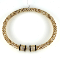 14K Yellow Gold Round Diamonds Bangle Bracelet 0.58 Ctw 
