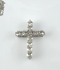 14k White Gold Round Diamond Cross Pendant 2.48 Ctw 
