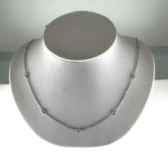 14K White Gold 16" Diamond by the Yard Necklace 0.26 Ctw 