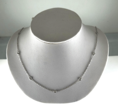 14K White Gold 16" Diamond by the Yard Necklace  0.40