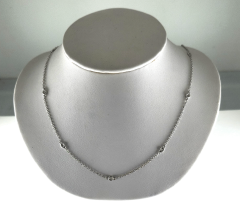 14K White Gold 16" Diamond by the Yard Necklace 1.73 Ctw 
