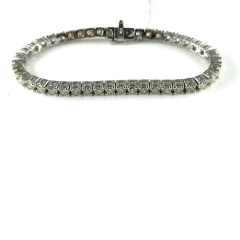 14K White Gold Round Diamond Tennis Bracelet 7.21 Ctw 