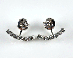 14K White Gold Diamond Earrings 1.29 Ctw 