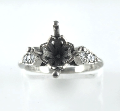 Platinum Semi Mount Diamond Engagement Ring 0.20 Ctw 