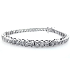 14k White Gold Diamond Tennis Bracelet 8.68 Cts