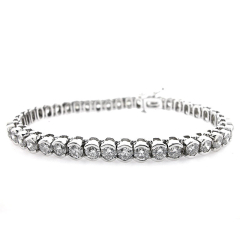 14k White Gold Diamond Tennis Bracelet 10.68 Cts