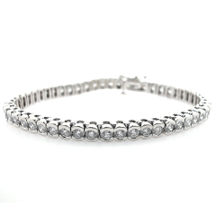 14k White Gold Diamond Tennis Bracelet 6.38 Cts