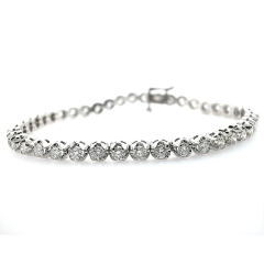 14k White Gold Diamond Tennis Bracelet 4.58 Cts