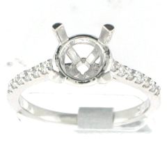 14k White Gold Semi Mount Diamond Halo Ring 0.30