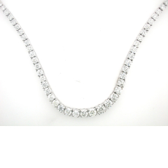 14k White Gold Diamond Tennis Necklace 16.10 Cts 