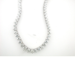 14k White Gold Diamond Tennis Necklace 15.85 Cts 