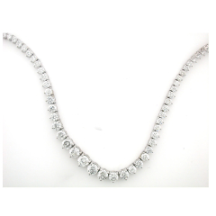 14k White Gold Diamond Tennis Necklace 16.48 Cts 