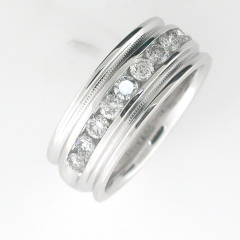 14k White Gold Channel Setting Band 1.15 Cts 