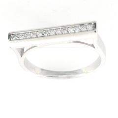 14k White Gold Diamond Wedding Band 0.20 Cts 