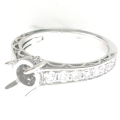 14k White Gold Diamond Engagement Ring 0.89 Cts