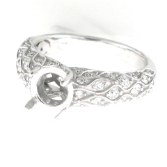 14k White Gold Semi Mount Diamond Ring 0.70 Cts