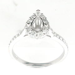 14k White Gold Semi Mount Diamond Ring 0.60