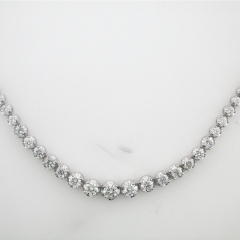 14k White Gold Diamond Tennis Necklace 5.75 Cts 