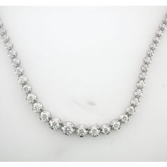 14k White Gold Diamond Tennis Necklace 6.05 Cts 
