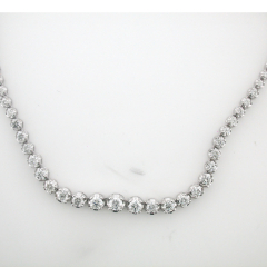 14K White Gold Diamond Tennis Necklace 5.02 Cts 