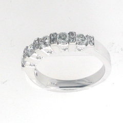 14k White Gold Engagement Diamond Band 1.10 Cts 