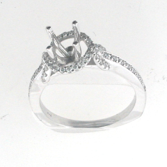 14k White Gold Semi Mount Diamond Ring 0.52 Cts 