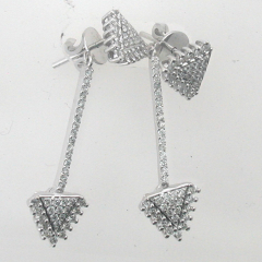 14k White Gold Diamond Earrings 1.04 Cts 