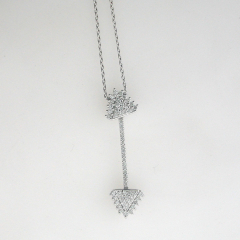 14k White Gold Diamond Necklace 0.52 Cts 