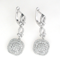 14k White Gold Diamond Earrings 2.16