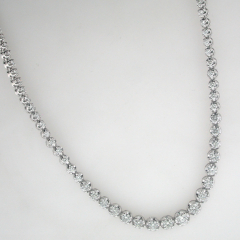 14k White Gold Diamond Necklace 5.64 Cts 