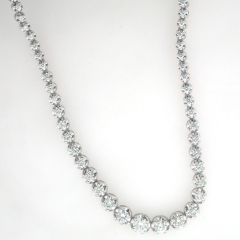 14k White Gold Diamond Necklace 6.40 Cts