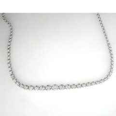 14k White Gold Diamond Necklace 6.76 Cts