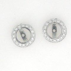 14k White Gold Diamond Jacket Earrings 0.54 Cts 