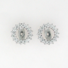 14k White Gold Diamond Jacket Earrings 0.85 Cts