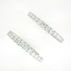14k White Gold Diamond Hoop Earrings 10.69 Cts 