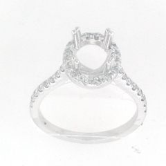 14k White Gold Semi Mount Diamond Ring 0.58 Cts