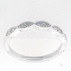 14k White Gold Diamond Engagement Band 0.19