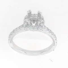 14k White Gold Semi Mount Diamond Ring 0.81 Cts